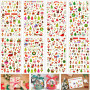 8 feuilles Gommettes Noël Enfants Autocollants, MOKIU Stickers de Noël Stickers à paillettes Stickers de Noël papeterie pour Déc