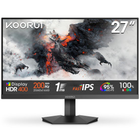 KOORUI G2721P Ecran PC Gamer 27 Pouces - 200Hz IPS QHD 1440P Ecran Gaming, 1ms HDR400 Adaptive Sync, Compatible VESA 75x75mm, HD KOORUI G2721P Ecran PC Gamer 27 Pouces - 200Hz IPS QHD 1440P Ecran Gaming, 1ms HDR400 Adaptive Sync, Compatible VESA 75x75mm, HD