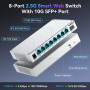 SODOLA Switch Ethernet 2.5Gbps 9 Ports géré Via Le Web, 8 Ports 2.5G Base-T et 1 Ports 10G SFP+, Refroidissement en Alliage d'al