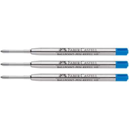 Faber-Castell Lot de 3 recharges pour stylo à bille - Extra large - Bleu