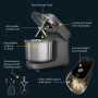 Ooni Halo Pro Mixeur Spiral - Robot à pétrir avec accessoires - Capacité de 7,3 litres - 58 vitesses - Gris anthracite