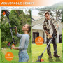 Débroussailleuses Electrique sans Fil, Coupe Bordures sans Fil a 2 21V 2.0Ah Batterie et Chargeur Rapide & 3 Types Lames, Debrou