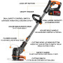 Débroussailleuses Electrique sans Fil, Coupe Bordures sans Fil a 2 21V 2.0Ah Batterie et Chargeur Rapide & 3 Types Lames, Debrou