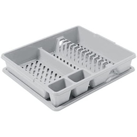 CURVER Egouttoir à Vaisselle 12 assiettes avec plateau - 45 x 38 x 8,8 cm - Gris CURVER Egouttoir à Vaisselle 12 assiettes avec plateau - 45 x 38 x 8,8 cm - Gris