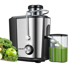 Juilist Centrifugeuse Extracteur de Jus 800W, 65MM Large Bouche en Acier Inox Centrifugeuse Fruits et Legumes a 2 Vitesses, Desi Juilist Centrifugeuse Extracteur de Jus 800W, 65MM Large Bouche en Acier Inox Centrifugeuse Fruits et Legumes a 2 Vitesses, Desi