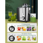 Juilist Centrifugeuse Extracteur de Jus 800W, 65MM Large Bouche en Acier Inox Centrifugeuse Fruits et Legumes a 2 Vitesses, Desi