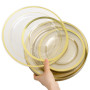 Assiette Reutilisable - 40 Assiettes Plates Plastique Premium sans BPA avec Bord Doré (26cm & 19cm) - Rigide et Élégante pour Ma