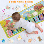 Lobyoh Tapis Musical Tapis Piano Enfant avec 8 Animaux, Tapis de Danse, Tapis de Jeu Musique, Cadeaux d'anniversaire, Jouets Mus