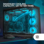 Mars Gaming MC-3TCORE, Boîtier Gaming Custom ATX, Triple Verre Trempé Amovible, Double Caméra, Semi-Tour Compatible avec Cartes-