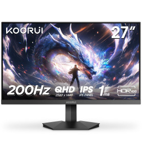 KOORUI Ecran PC Gamer 27 Pouces, Fast IPS 200Hz HDR 400 1ms, Gaming Ecran Ordinateur, DCI-P3 95% 350 nit, Adaptive-Sync,Compatib KOORUI Ecran PC Gamer 27 Pouces, Fast IPS 200Hz HDR 400 1ms, Gaming Ecran Ordinateur, DCI-P3 95% 350 nit, Adaptive-Sync,Compatib