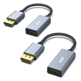 BENFEI Lot de 2 câbles adaptateurs DisplayPort vers HDMI 4K (2K 60 Hz, 1080p 120 Hz) Uni-directionnel Display Port vers HDMI Mon