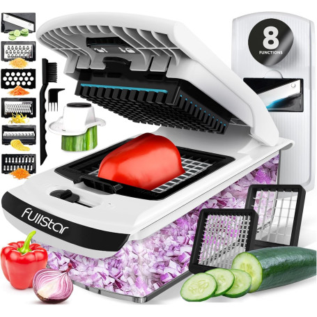 Coupe Legumes Multifonctions et Mandoline Professionnelle Cuisine - Trancheur de Légumes - Decoupe Legumes Cube Oignon Carotte C