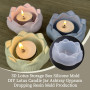 Moule en silicone Lotus pour bougeoirs et boîtes de rangement, compatible cire, plâtre, résine, moule silicone résine époxy, mou