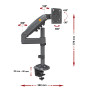 Ergosolid Support Ecran PC Moniteur de 17-30 Pouces, Bras pour Écran PC Rotatif à 360°, Réglable en Hauteur, VESA 75mm et 100mm,