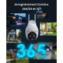 ieGeek 2K Camera Surveillance WiFi Exterieure, 360° Camera IP Compatible avec 2.4Ghz/5Ghz, Vision Nocturne Couleur, Détection Hu