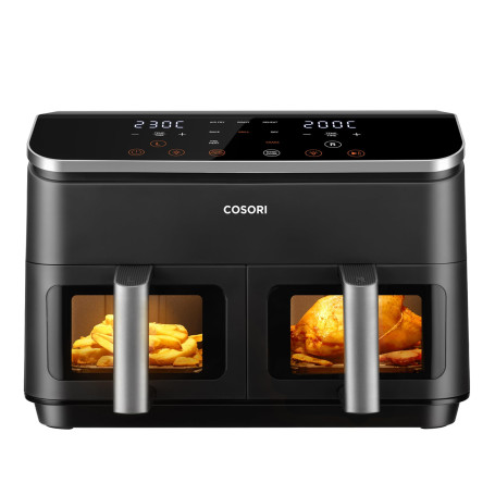 COSORI Air Fryer 2 Compartiments 8.5L, 8-en-1 Airfryer Friteuse Sans Huile, 71% D'efficacité énergétique, 85% de Carburant En Mo