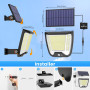spqment Solaire Exterieur Mouvement Detecteur Lampe: 288 LED Eclairage Puissant Lumiere Extérieur Solaire de 3 Mouvement Détecti