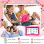 BRILLAR Tablette Enfants 7 Pouces,Android 13,8Go(4+4)+64Go,Octo-Core,Double Caméra,Contrôle Parental, Coque Antichoc (Rose)