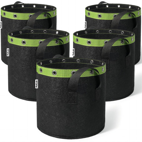 POTLAB Sac en Tissu de, 5 pièces de Sacs à Planter de, Poche à Planter en Non-tissé avec poignées pour tomates, Pommes de Terre,