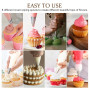 HIOQFR 8pcs Grosse Douille Patisserie Professionnelle Cupcake Douille Cannelée Grandes Douilles à Pâtisserie Embouts de Glaçage 