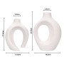 TAVADA Vase Céramique Design, Lot de 2 - Blanc pour Pampa et Fleurs Séchées - Décoration De Table Moderne pour Maison, Fête, Cen