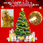 CLHXWU 12m Guirlande Tinsel Or Noël,Guirlandes Tinsel Noël,Guirlande Métallique Brillante Ornements De Noël pour Sapin De Noël D