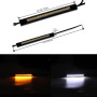 DREAMIZER 2PCS Feu Clignotant LED pour Fourche de Moto Bande Lumineuse Flexible Blanc & Ambre Clignotant DRL Étanche Universel C