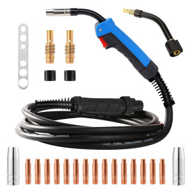 Torche de Soudage MIG MAG MB15 AK 4 Mètres 180A Gaz CO2 Pistolet de Soudage Torche de Soudage avec Connecteur Euro, Kit de tuyau