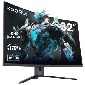 KOORUI Écran PC Gaming Incurvé 31,5 Pouces, Ultrawide QHD(2560 * 1440), 1500R, UltraLarge, VA, 170Hz, 2xHDMI (170HZ Or 144HZ), D KOORUI Écran PC Gaming Incurvé 31,5 Pouces, Ultrawide QHD(2560 * 1440), 1500R, UltraLarge, VA, 170Hz, 2xHDMI (170HZ Or 144HZ), D