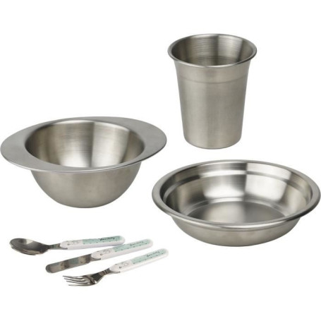 Pack repas - THERMOBABY - Inox - Gobelet, Bol, Assiette creuse, Set de couverts 54,89 €