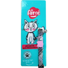 Collier pour chat - AIME - Tartan rose - Jean bleu, fleur caramel, grelot doré Collier pour chat - AIME - Tartan rose - Jean bleu, fleur caramel, grelot doré 19,17 €