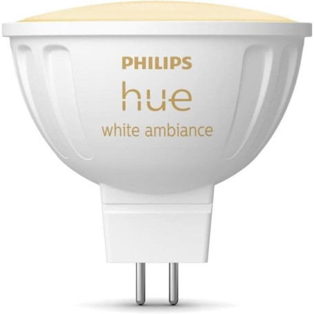 Ampoule connectée - PHILIPS HUE - MR16 - Lumiere blanche - Compatible bluetooth - Fonctionne avec App et voix