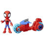 Figurine Spidey avec moto, jouet préscolaire pour filles et garçons, Marvel Spidey et ses Amis Extraordinaires, a partir de 3 an
