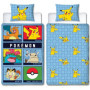 Parure de lit réversible - POKEMON - Battle - Microfibre - 1 housse de couette 140 x 200 cm + 1 taie 63 x 63 cm