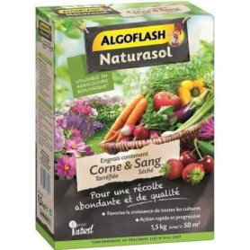 ALGOFLASH NATURASOL - Engrais corne torréfiée et sang séché 1.5kg