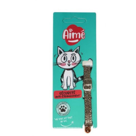 Collier pour chat - AIME - Bling Bling pailleté - Nylon rouge, grelot argenté Collier pour chat - AIME - Bling Bling pailleté - Nylon rouge, grelot argenté