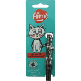 Collier pour chat - AIME - Sky miroir cuivre - Bleu nuit, clous dorés, grelot doré Collier pour chat - AIME - Sky miroir cuivre - Bleu nuit, clous dorés, grelot doré