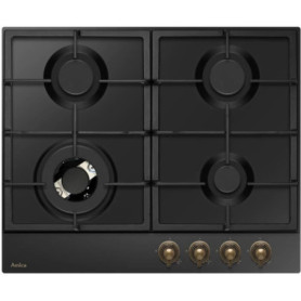 Table de cuisson a gaz - AMICA - 4 foyers - 9,9 x 59 x 52 - PGA6101ApCb RETRO - Noir Table de cuisson a gaz - AMICA - 4 foyers - 9,9 x 59 x 52 - PGA6101ApCb RETRO - Noir
