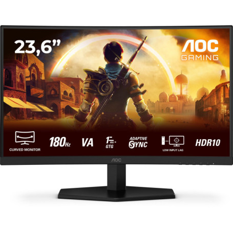 Ecran PC Gamer incurvé - AOC - 24'' - FHD - 180Hz - Dalle VA - 0,5ms - C24G42E