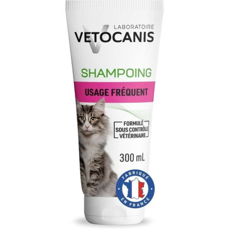 Shampoing chat - VETOCANIS - 300 ml - Sans paraben, glycérine végétale, poil doux et brillant