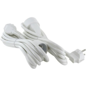 Lot de 2 prolongateurs - CHACON - HO5VVF 3 x 1,5 mm² - 3 m - Blanc