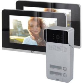 Kit interphone multi-appartement - DiO CONNECTED HOME - Unité extérieure 2 boutons - 2 écrans 7Kit interphone multi-appartement 