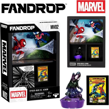 Figurine - FANDROP x STAR WARS - Spider-Man vs Venom - Vitrine avec scene culte + mini affiche - 18 cm