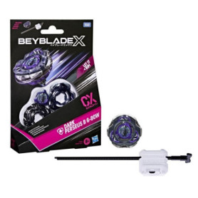 Beyblade X, Starter Pack Dark Perseus B 6-80W CX avec toupie de type défense et lanceur, a partir de 8 ans Beyblade X, Starter Pack Dark Perseus B 6-80W CX avec toupie de type défense et lanceur, a partir de 8 ans