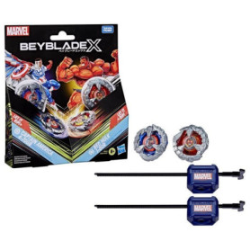 Beyblade X Multipack Toupie Captain America 4-70GB contre Red Hulk 1-80R, des 8 ans Beyblade X Multipack Toupie Captain America 4-70GB contre Red Hulk 1-80R, des 8 ans