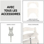 Chaise haute - HAUCK - BETA+ - Evolutive - De 6 mois a 90 kg - Bois FSC - Harnais 5 points - Roulettes - Blanc