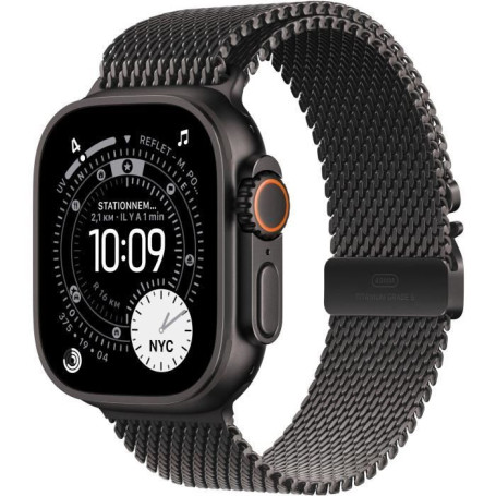 Apple Watch Ultra 3 GPS + Cellular - 49mm - Boîtier Black Titanium - Bracelet Black Titanium Milanese Loop - Large 1 196,57 €