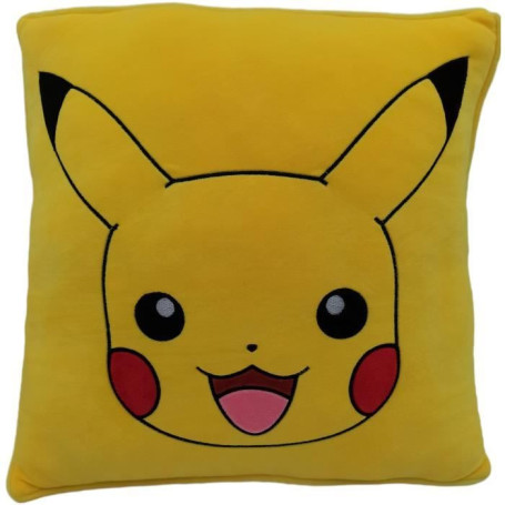 Coussin premium - Carré - POKEMON - Pikachu - Microfibre - 40 cm