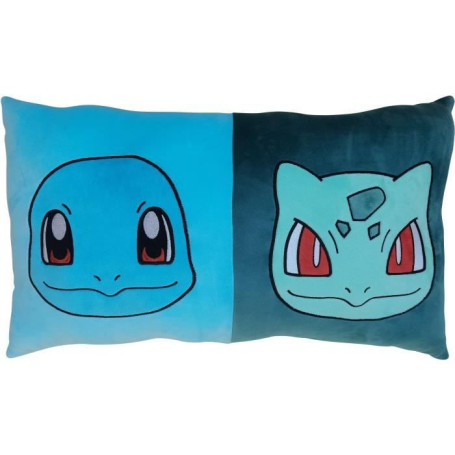Coussin double face - Carré - POKEMON - Pikachu et Starter - Microfibre - 60 x 40 cm