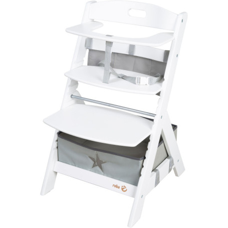 Chaise haute évolutive - ROBA - LIV UP - De 6 mois jusqu'a 70 kg - Set organisateur inclus - Blanc